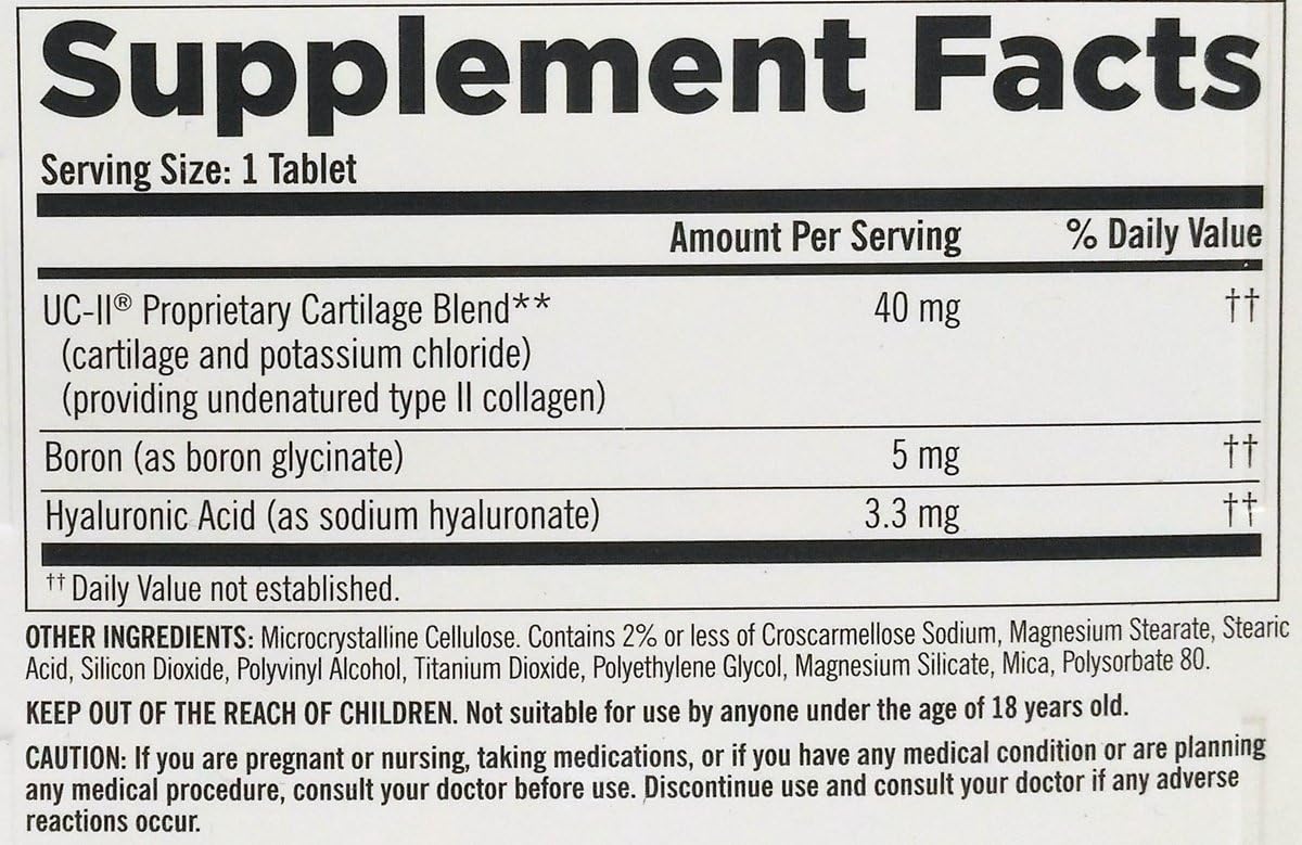 Joint Health Supplement with Type II Collagen, Boron, and HA - 110 Capsules by KIRKLAND
