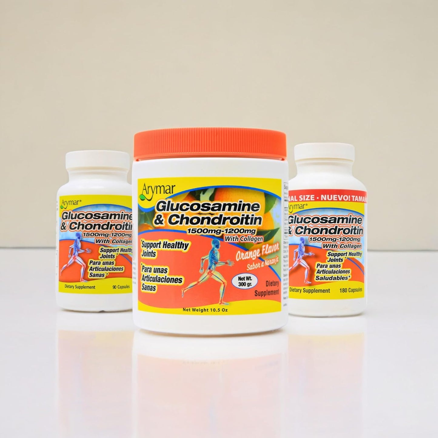 Joint Health Support: ARYMAR Glucosamine, Chondroitin & Collagen Capsules (180 Count)