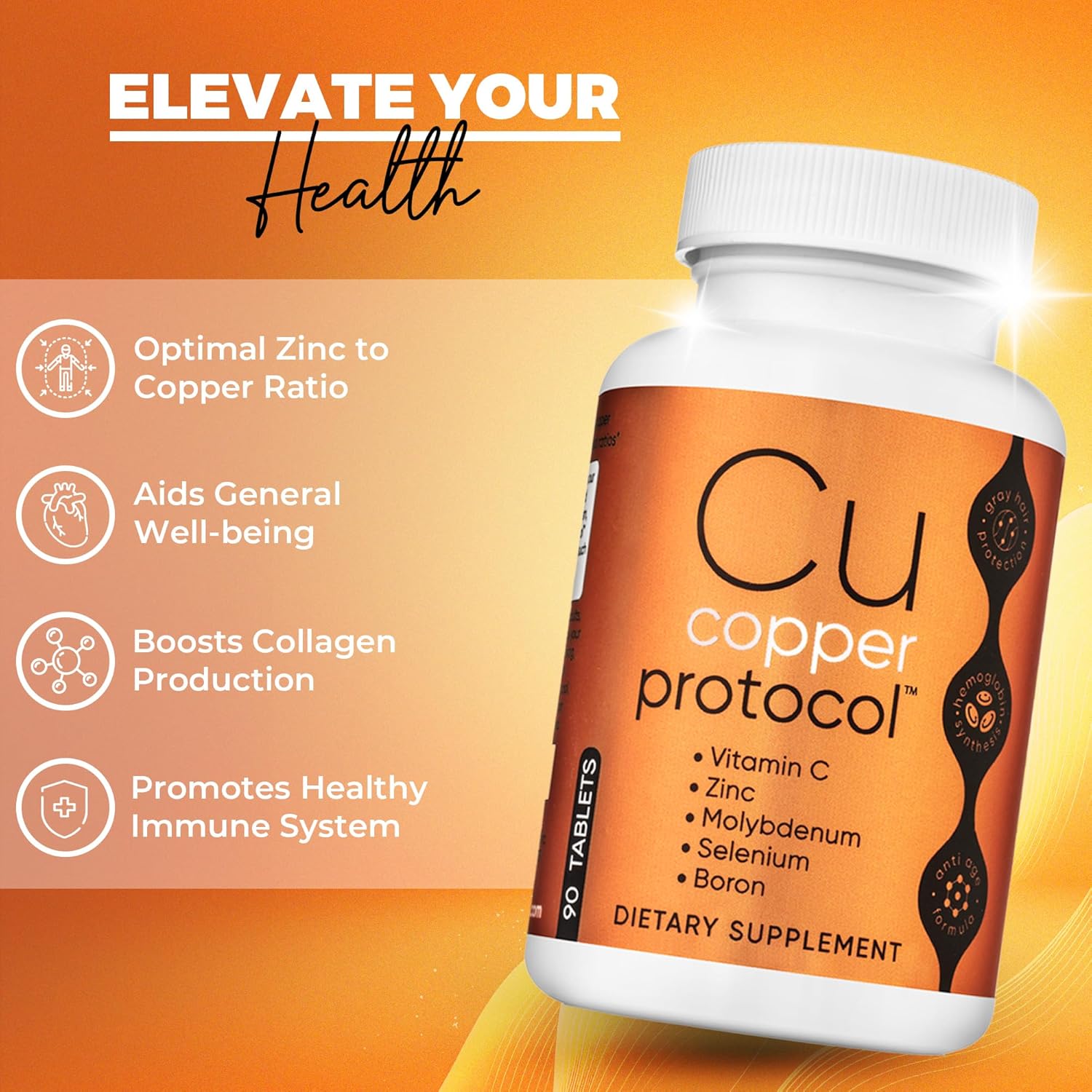 Joint Health Support Supplement with Copper, Zinc, Selenium, Boron, Molybdenum, and Vitamin C | Daily Wellness Minerals for Men & Women | 90 Tablets