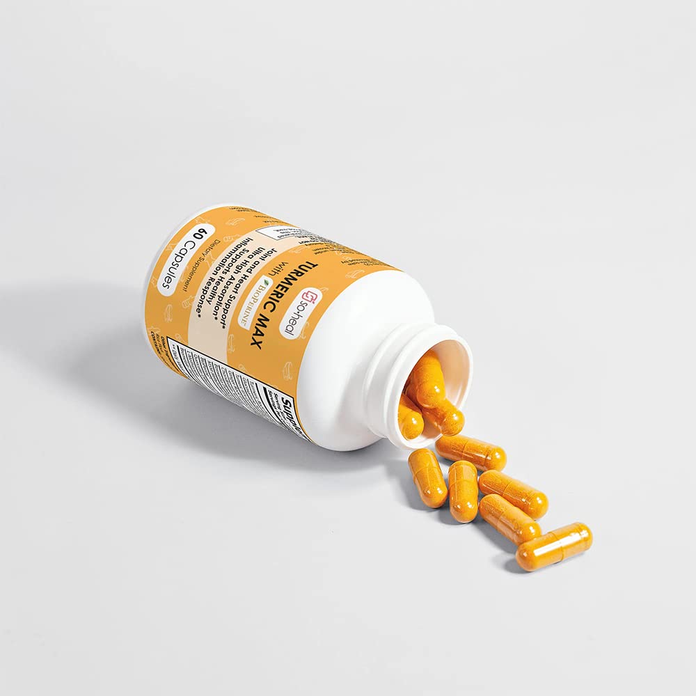 Joint Health Support Supplement with Turmeric, Curcumin, Ginger, Glucosamine, Boswellia, and Black Pepper - 60 Veg Caps