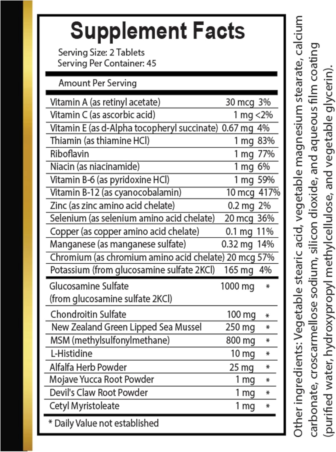 Joint Matrix PRO - Chondroitin Sulfate, MSM & Glucosamine Supplement for Joint Comfort & Flexibility - Advanced Joint Support Formula - 1 Bottle