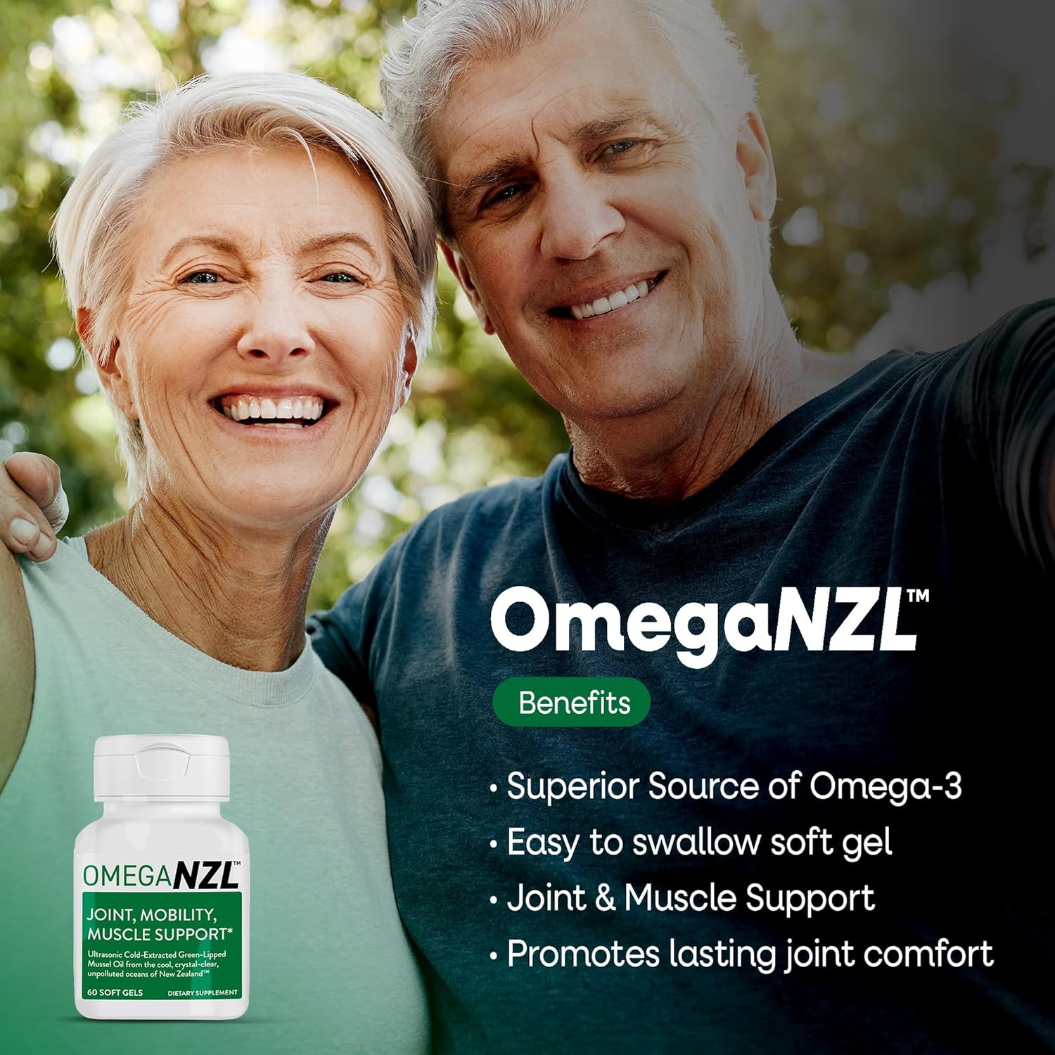 Joint Relief and Muscle Support Bundle with Omega-3 and Collagen Peptides - 60 Softgels + 30 Capsules
