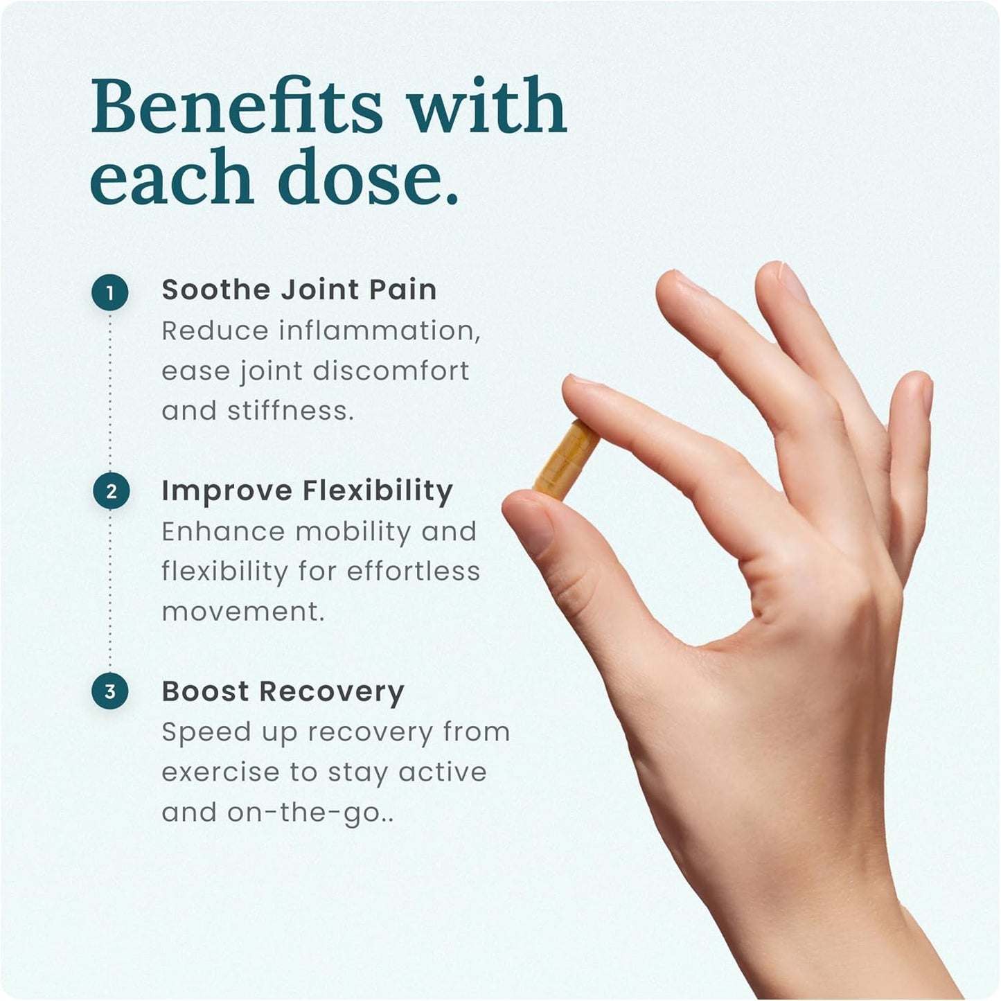 Joint Support and Muscle Recovery Supplement with Boswellia Serrata and Curcumin - 60 Count, Molecular Hydrogen Formula