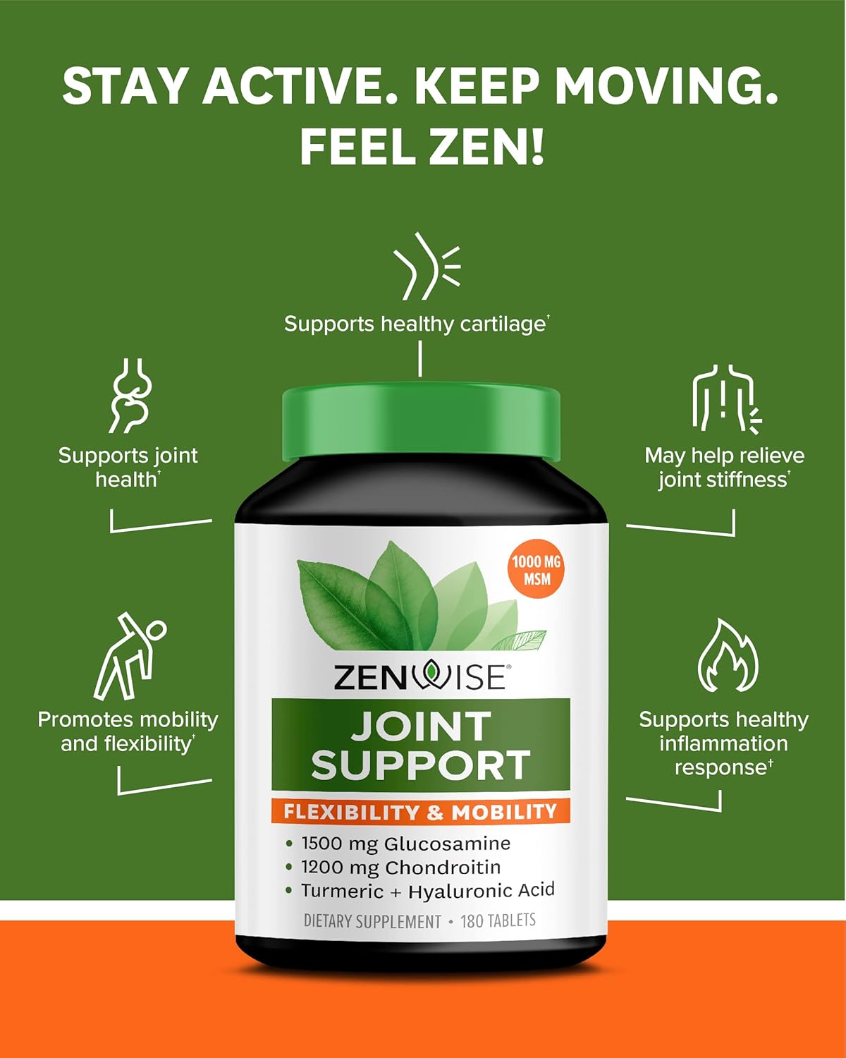 Joint Support & Green Tea Extract Bundle - Energy & Mobility Boost with MSM, Glucosamine, Chondroitin, Vitamin C - Immune & Metabolism Booster