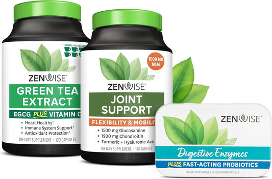 Joint Support Green Tea Extract with Free Travel Size Enzymes - Zenwise Health
