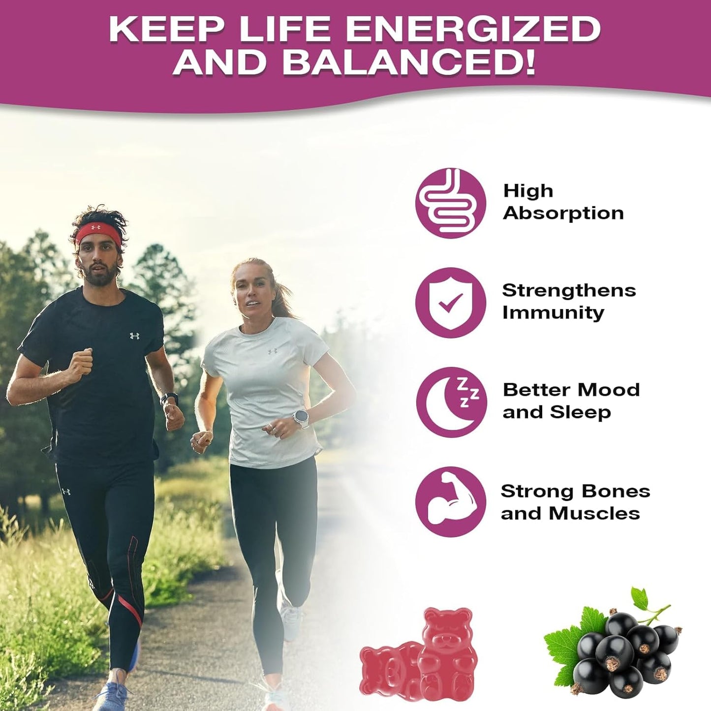 Joint Support Gummies with Glucosamine, Chondroitin, MSM, and Elderberry - Extra Strength Formula for Men and Women - 2 Pack