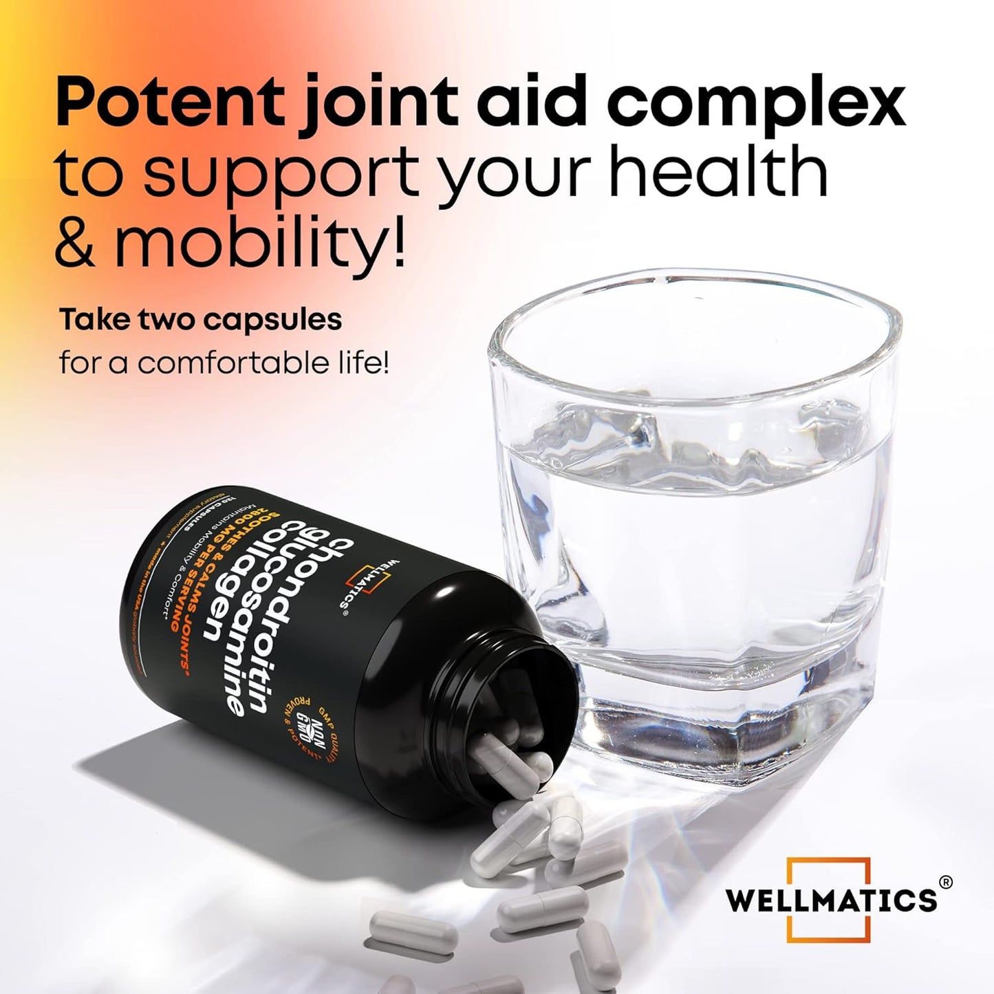 Joint Support Supplement Capsules with Glucosamine, Chondroitin, and MSM - FSA & HSA Eligible - Made in USA - 120 Capsules for Back, Knees, and Hands