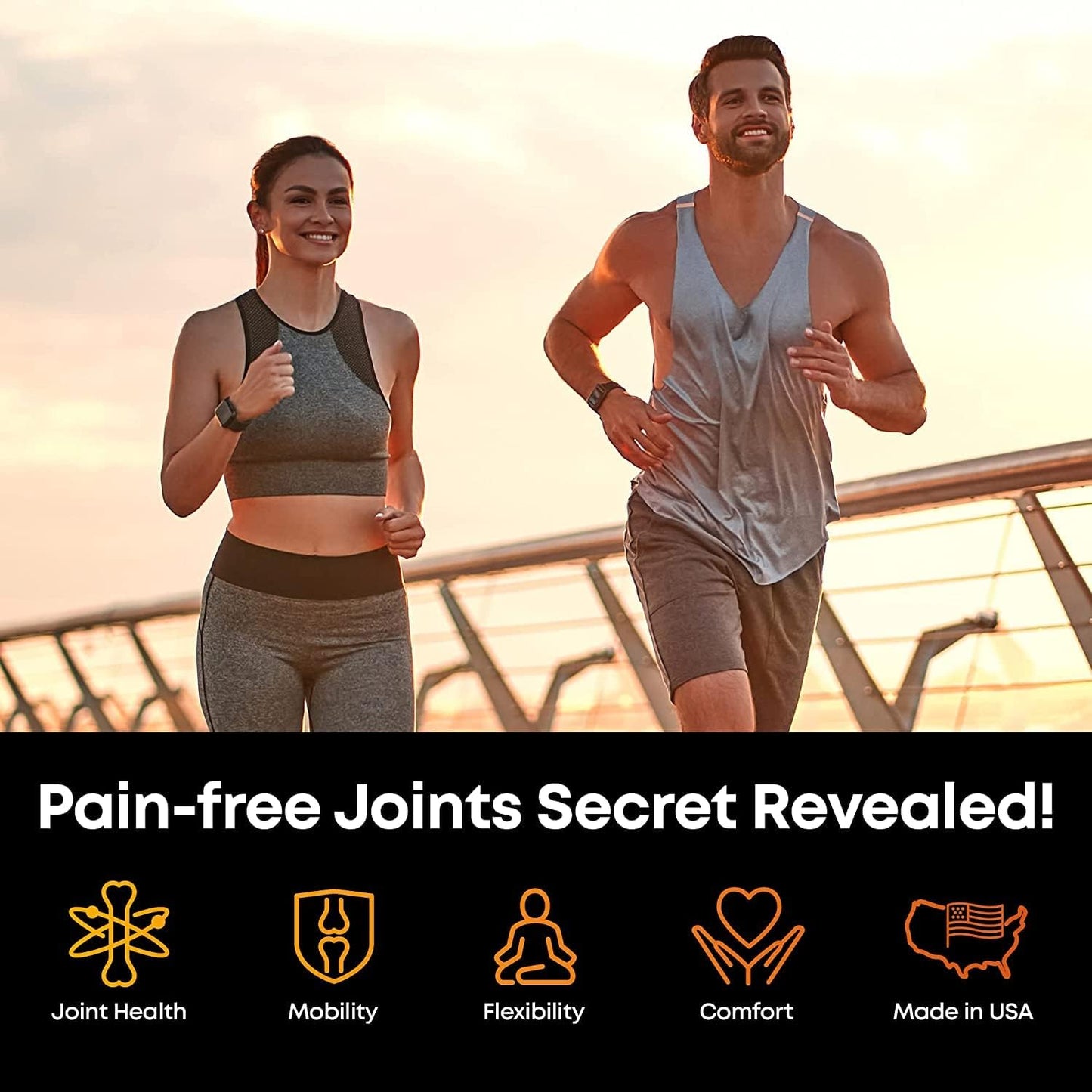 Joint Support Supplement Capsules with Glucosamine, Chondroitin, and MSM - FSA & HSA Eligible - Made in USA - 120 Capsules for Back, Knees, and Hands