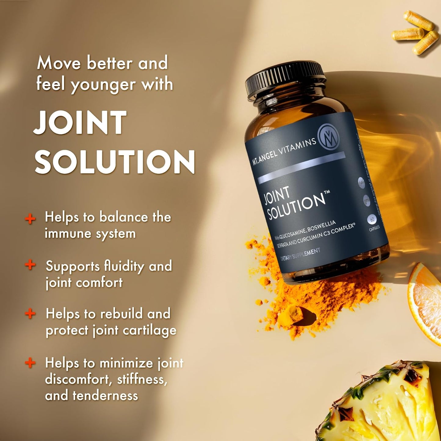 Joint Support Supplement with Curcumin C3 Complex, Turmeric, Ginger, Glucosamine, Collagen - 60 Capsules - BoostGo Australia