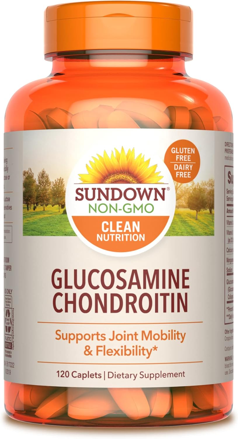 Joint Support Supplement with Glucosamine, Chondroitin, Calcium, and Vitamin D3 - 120 Caplets by Nature's Bounty Sundown