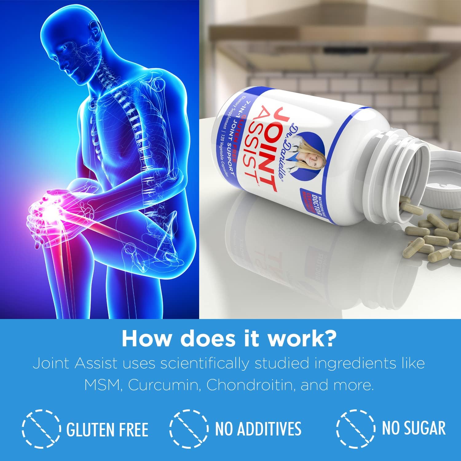 Joint Support Supplement with Glucosamine, Chondroitin, Turmeric, MSM, and Boswellia - 120 Capsules for Joint Assist & Relief by Doctor Danielle - BoostGo Australia