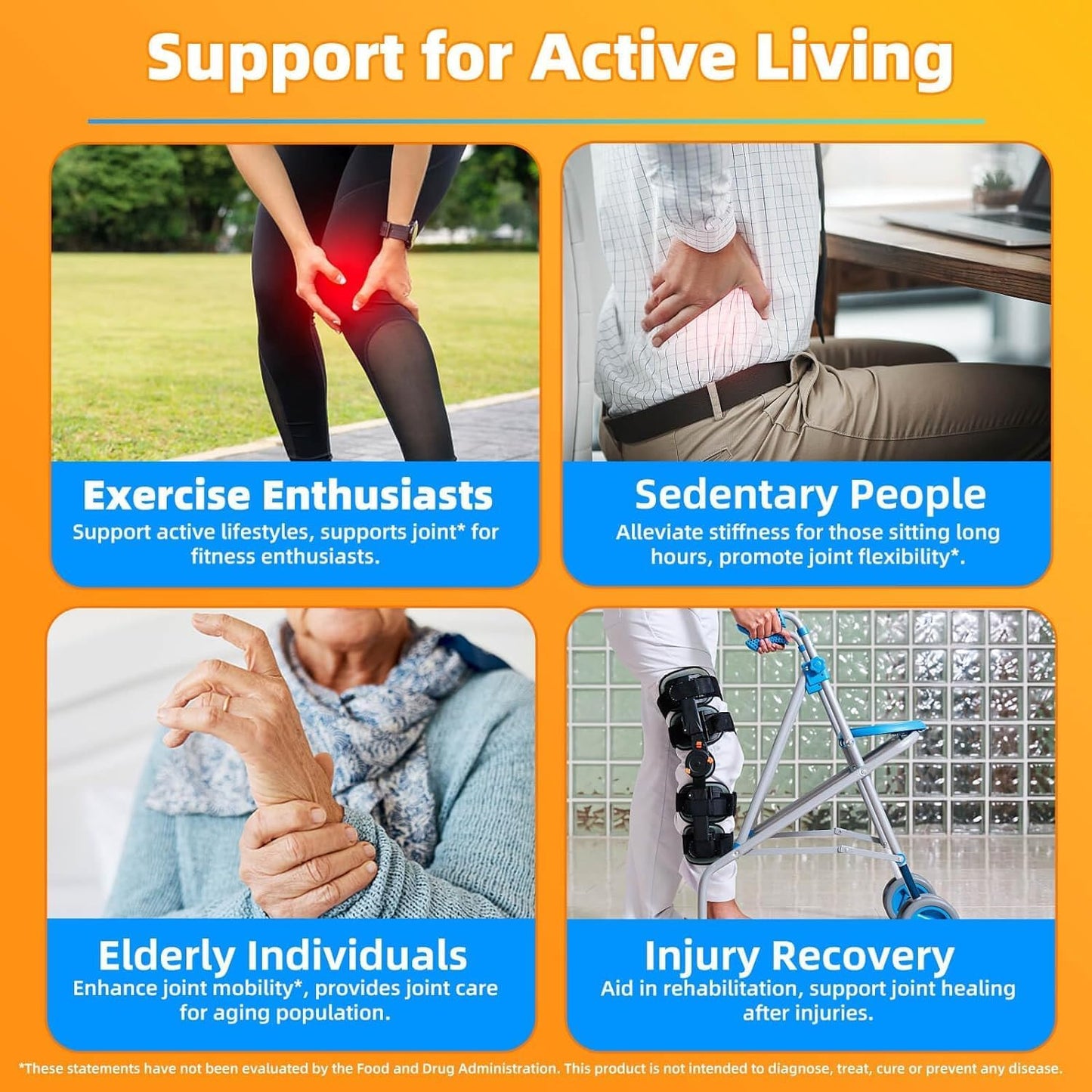 Joint Support Supplement with Glucosamine, Chondroitin, MSM, Turmeric, Boswellia - 93 Capsules