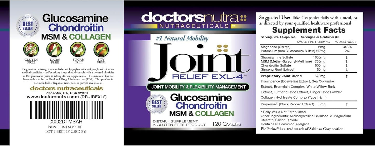 Joint Support Supplement with Glucosamine, Chondroitin, MSM, and Turmeric for Improved Mobility and Flexibility