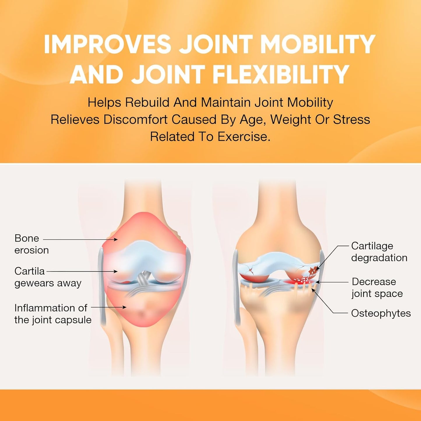 Joint Support Supplement with Glucosamine Chondroitin MSM, Vitamin D3 - 2568mg, Shellfish Free, Non-GMO - Promotes Flexibility, Bone Health, Inflammatory Response - 51 Care for Joints