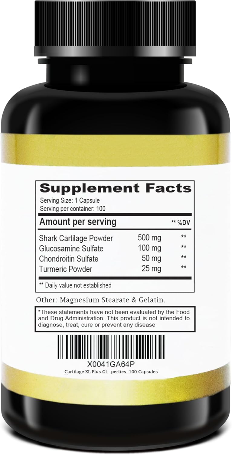 Joint Support Supplement with Glucosamine, Chondroitin, Turmeric & Antioxidant Properties - 100 Capsules