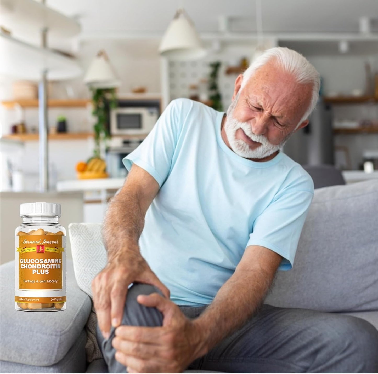 Joint Support Supplement with Glucosamine, Chondroitin, MSM, Turmeric - 90 Capsules for Mobility and Comfort