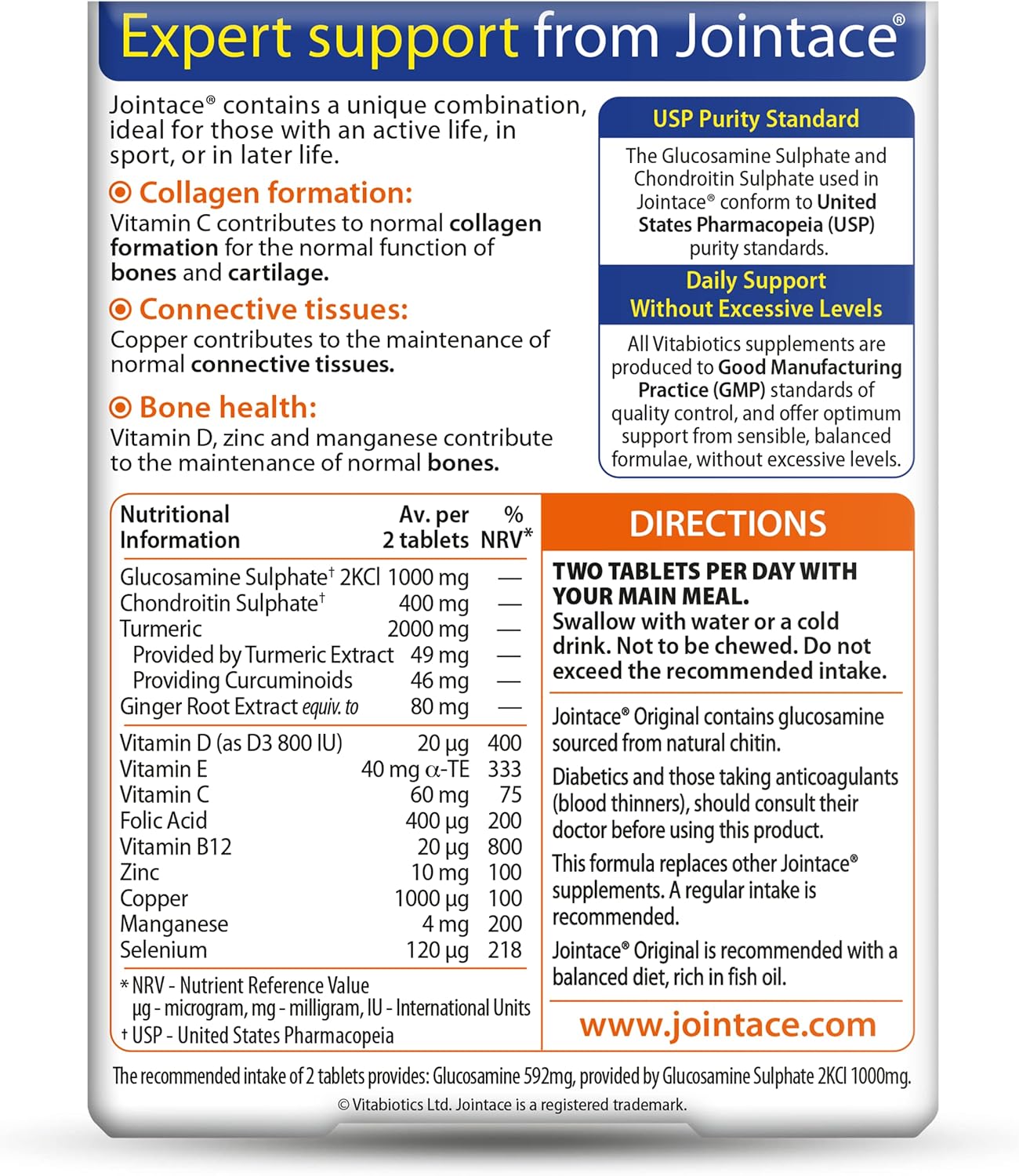 Jointace Glucosamine & Chondroitin Tablets by Vitabiotics - 30 Tablets for Joint Health