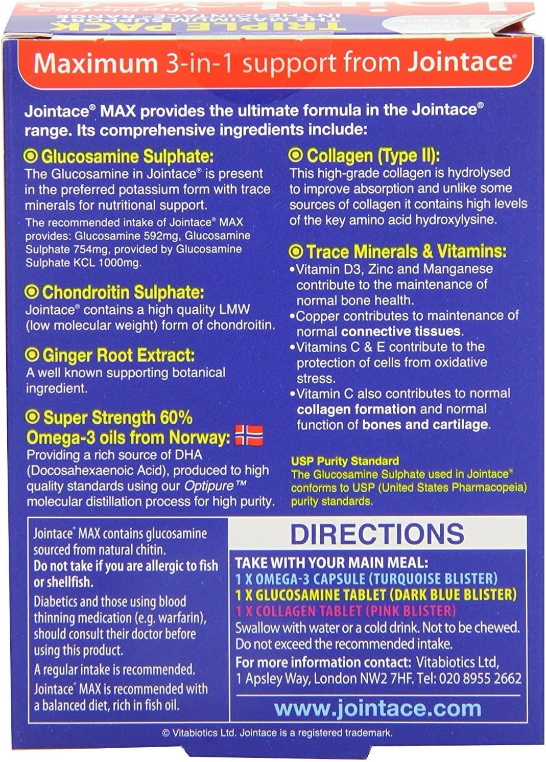 Jointace Max Tablets by Vitabiotics - 84 Tablets, Support Joint Health and Mobility