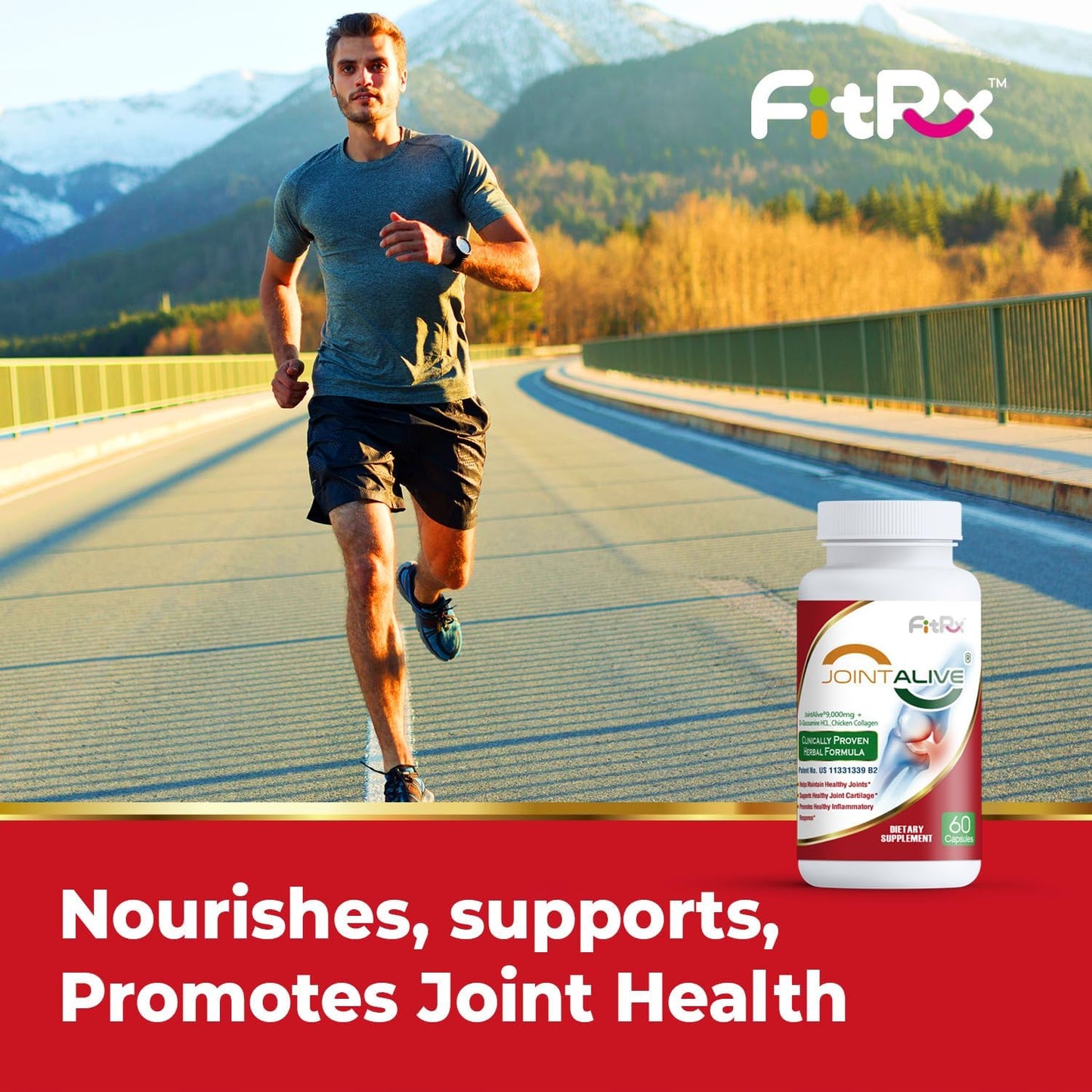 JointAlive Joint Support Supplements for Women & Men - Glucosamine Chondroitin, Relief Joints Discomfort, Cartilage Repair - Anti Inflammatory, Flexibility in 7 Days - 60 Servings