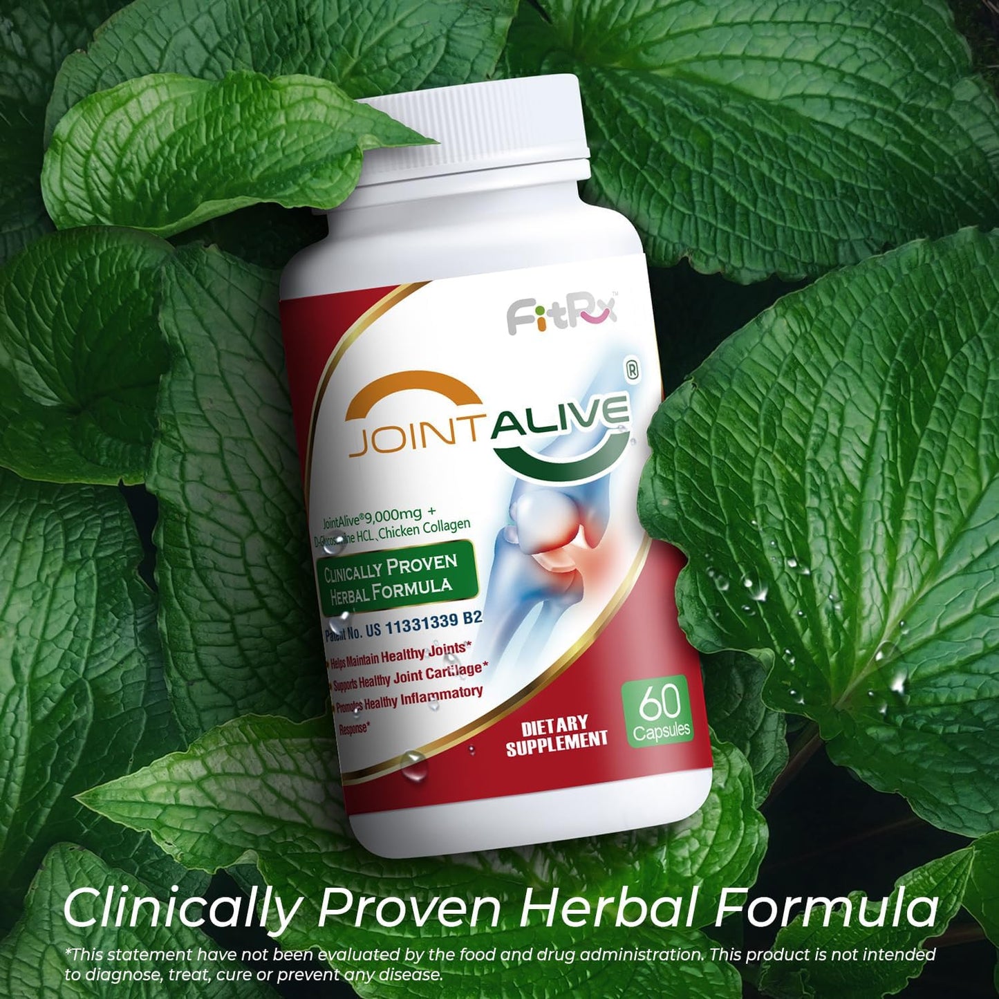 JointAlive Joint Support Supplements for Women & Men - Glucosamine Chondroitin, Relief Joints Discomfort, Cartilage Repair - Anti Inflammatory, Flexibility in 7 Days - 60 Servings