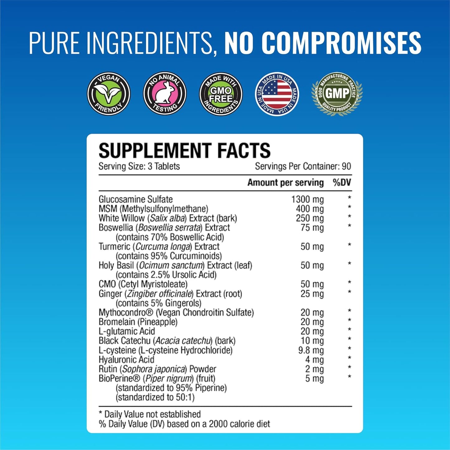 Jointprin - 270 Tablets with Glucosamine, MSM, Chondroitin, Turmeric, Boswellia & BioPerine - 3 Month Supply