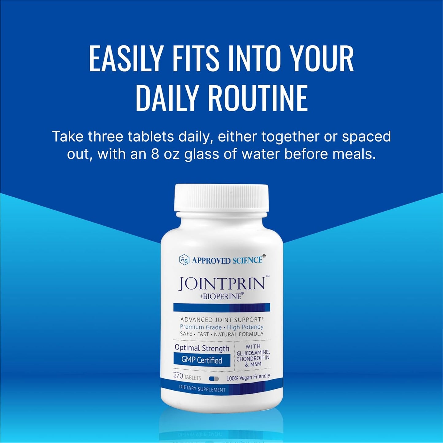 Jointprin - 270 Tablets with Glucosamine, MSM, Chondroitin, Turmeric, Boswellia & BioPerine - 3 Month Supply