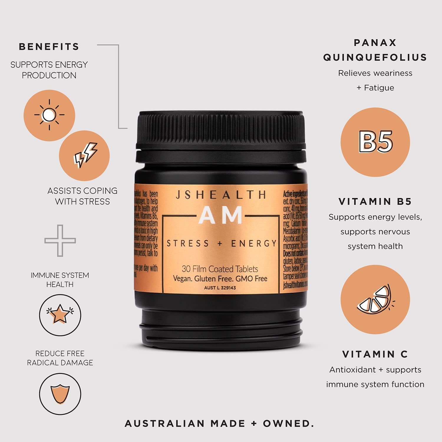 JSHealth Vitamins AM and PM Formula for Women and Men - 60 Tablets, 30 Day Supply