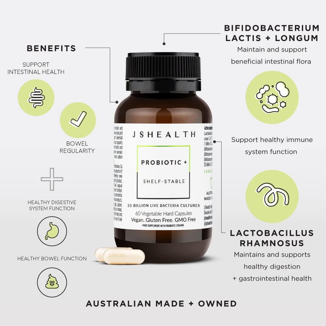 JSHealth Vitamins Gut Health and Immunity Formula | Probiotics for Women and Men | Digestive and Immune Support Supplement