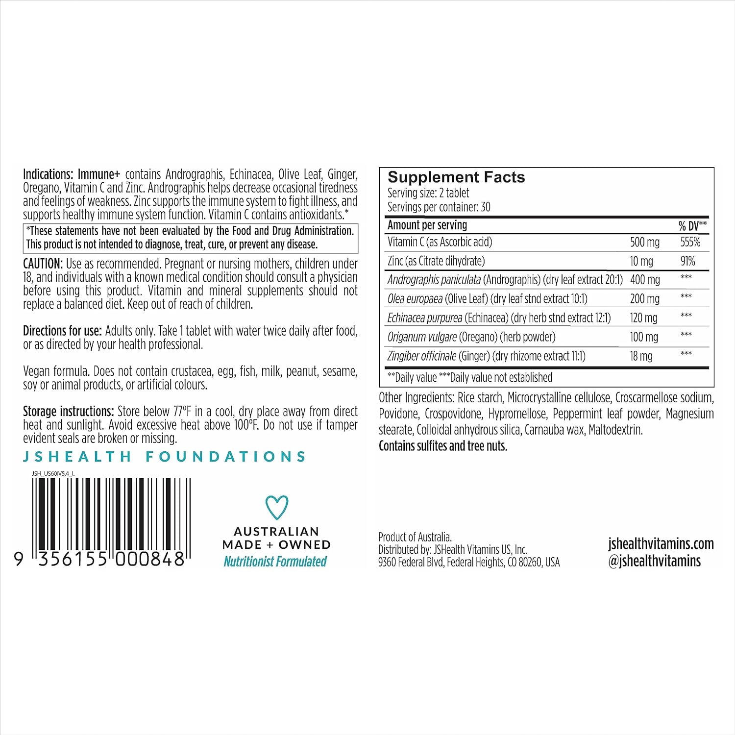 JSHealth Vitamins Probiotic Supplement for Gut Health & Immunity - Shelf Stable Formula for Men & Women - Supports Digestive Health & Immune System - 30 Capsules