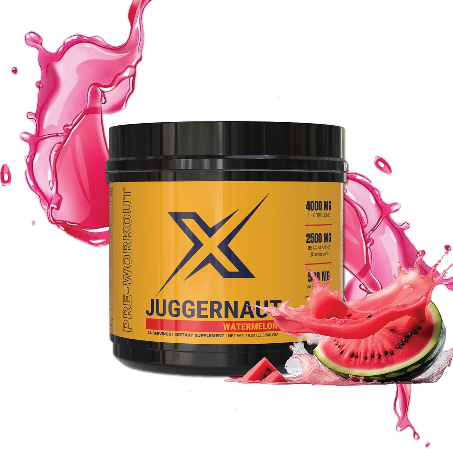 Juggernaut X Pre Workout with L-Citrulline, Creatine, Beta Alanine, Vasodrive-AP & Alpha GPC - 30 Servings for Explosive Energy & Enhanced Focus
