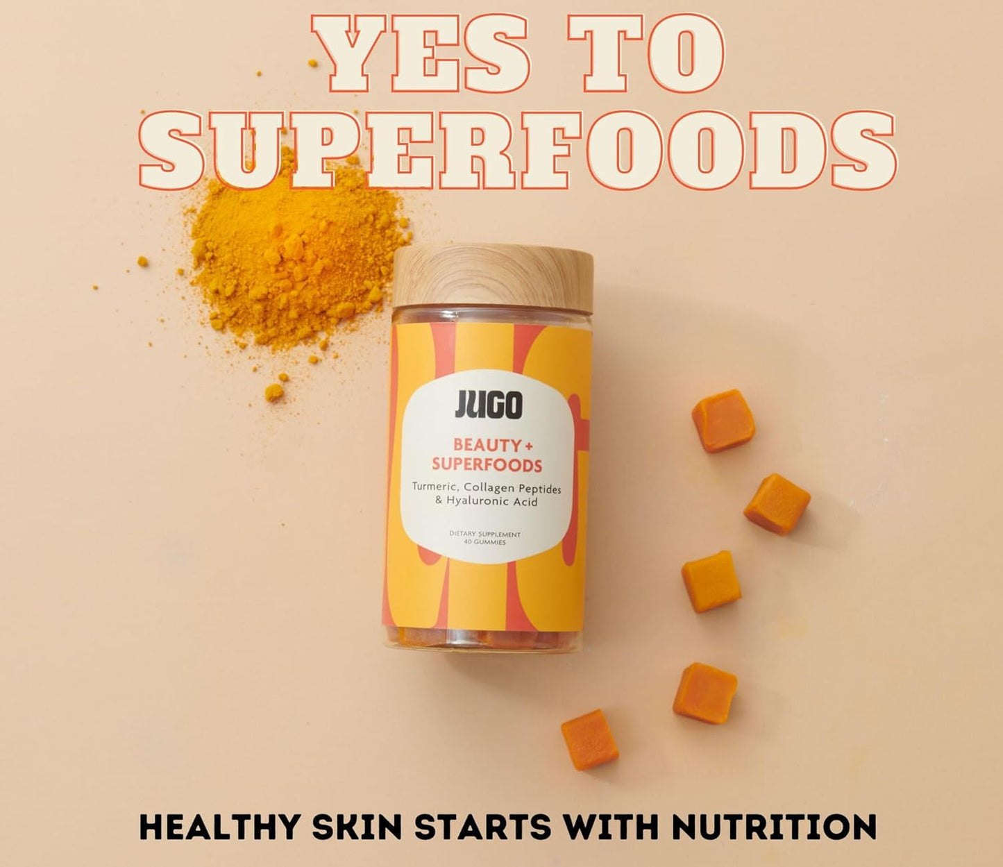 JUGO Beauty + Energy Gummy Bundle with Collagen, Biotin, Vitamin B12 for Radiant Hair, Skin, and Nails - Natural Energy Boost