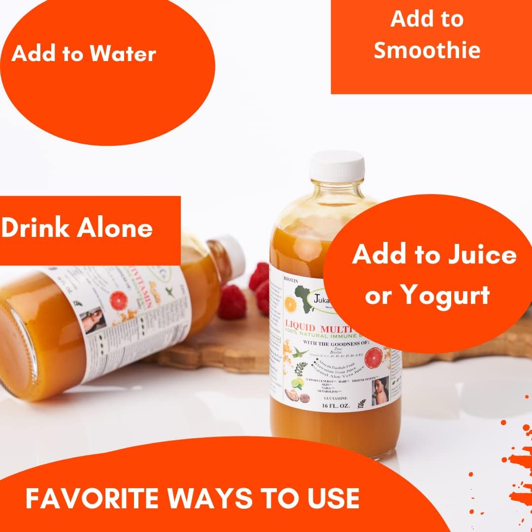 Juka's Organic Co. Liquid Multivitamin in Two Sizes (32 Fl Oz Bottle)