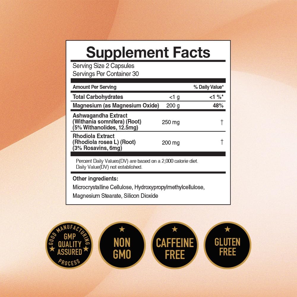 JUNG KWAN JANG Ashwagandha with Rhodiola & Magnesium Capsules - 60 Count