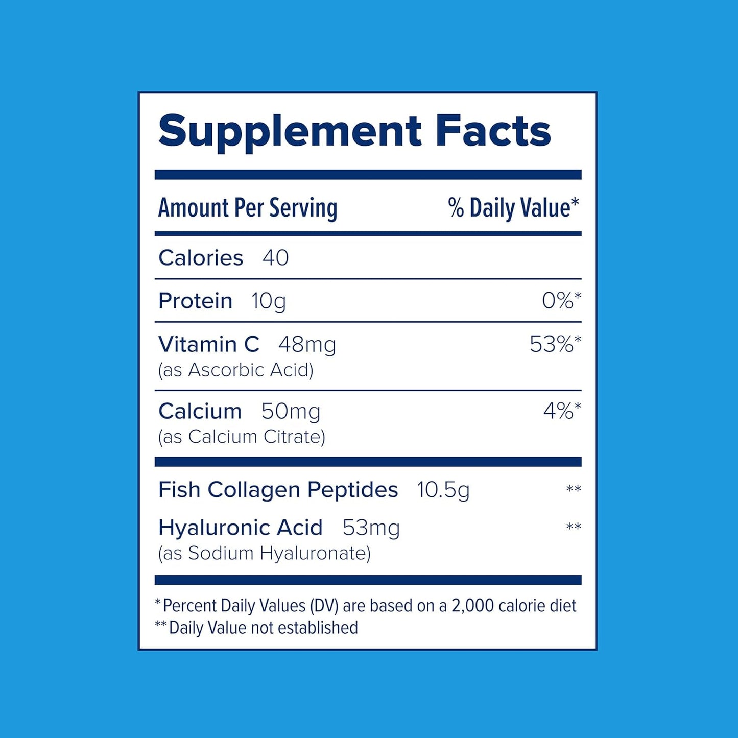Just Bjorn Premium Marine Collagen Peptide Powder Stick Packs with Hyaluronic Acid, Vitamin C, Amino Acids - Skin, Hair, Nail & Joint Support - Unflavored - 10 Pack