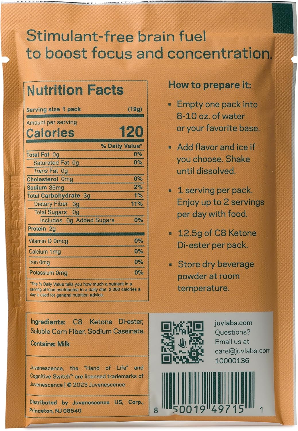 Juvenescence Cognitive Switch BHB Exogenous Ketones: Boost Focus, Energy, and Ketosis with this Unflavored Ketone Ester Powder