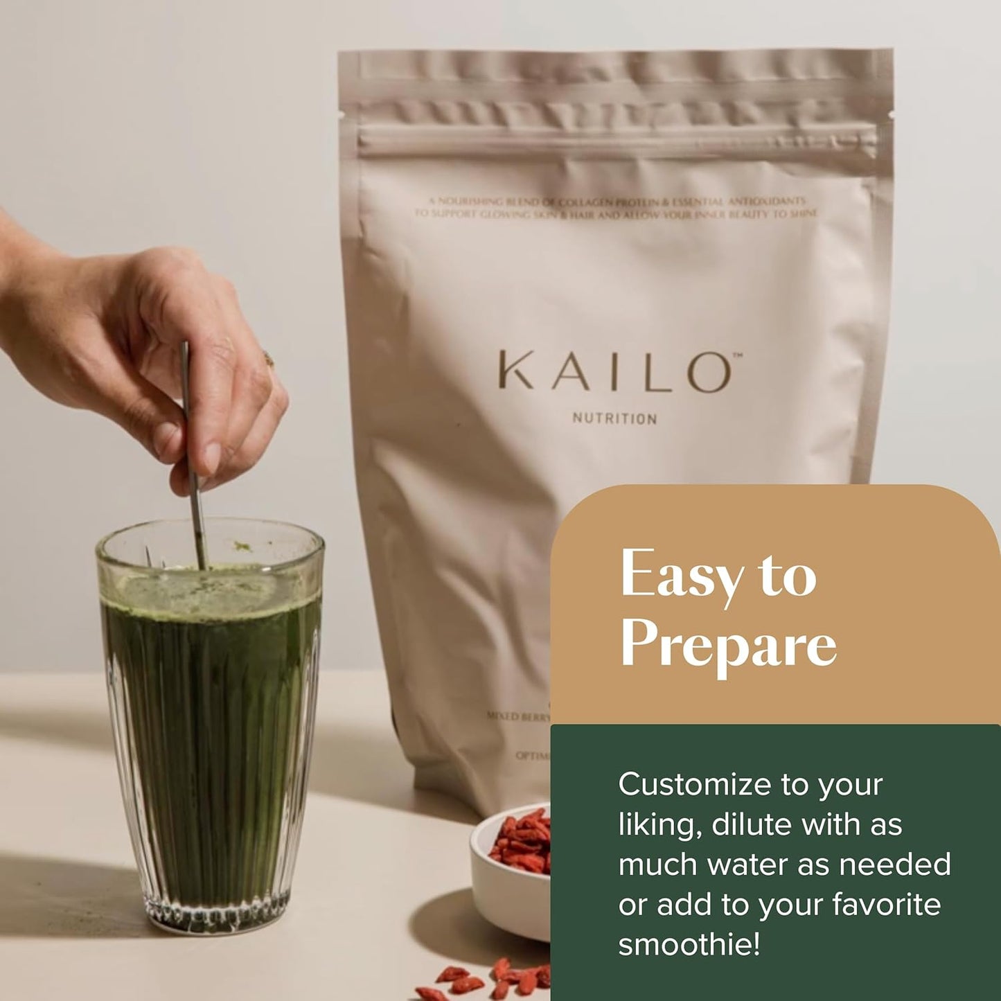 KAILO Nutrition Mixed Berry Collagen with Super Greens, Vitamins, Protein - Skin, Hair, Immune Support - 26 oz.
