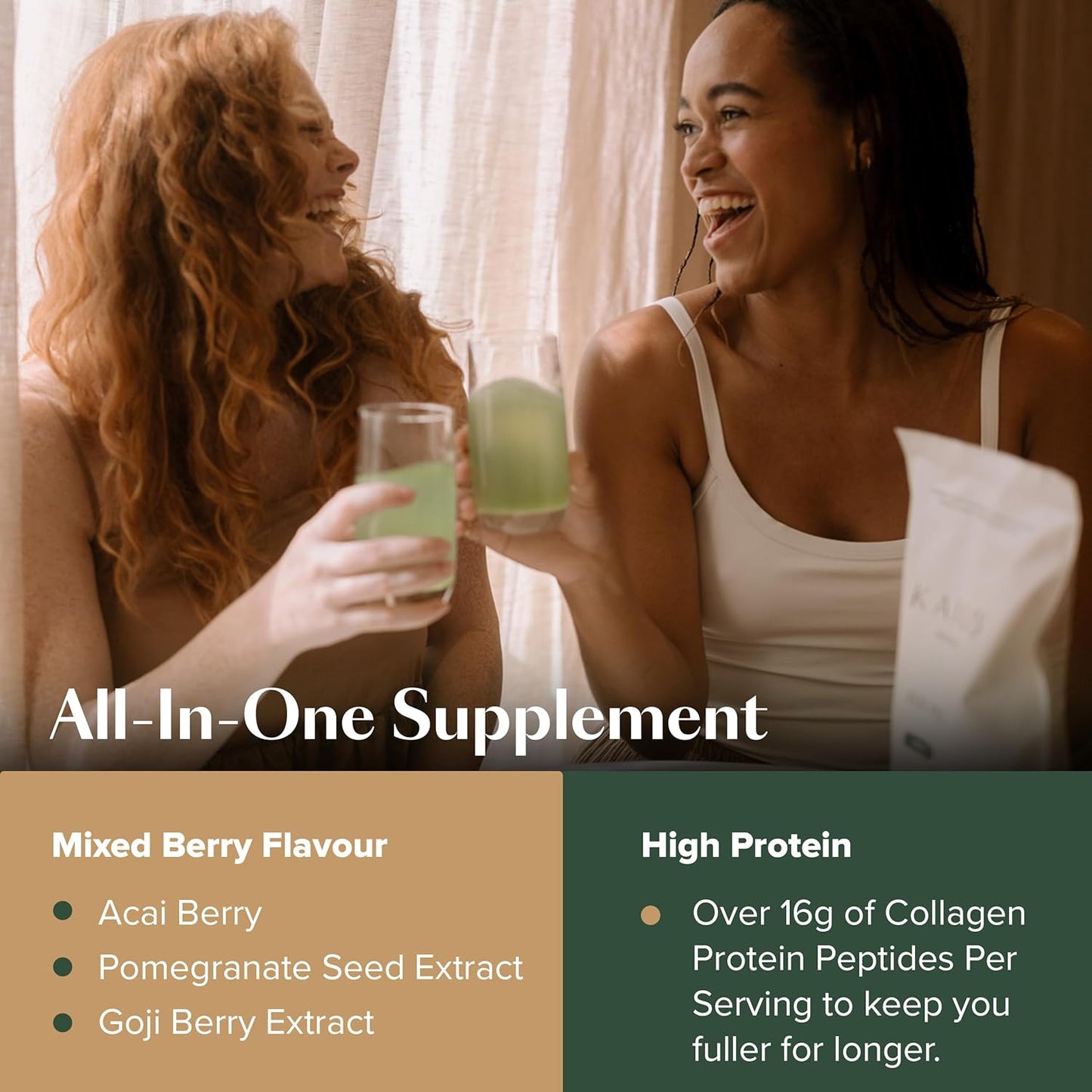 KAILO Nutrition Mixed Berry Collagen with Super Greens, Vitamins, Protein - Skin, Hair, Immune Support - 26 oz.
