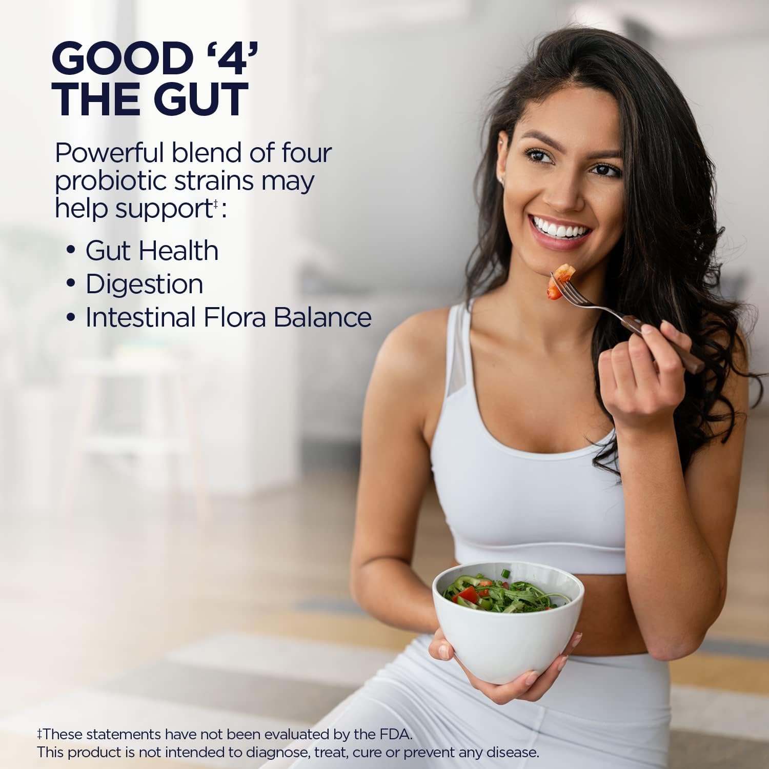 KAL Acidophilus ProBiotic-4 with Four Probiotic Strains, 500 Million CFUs, Freeze Dried VegCaps - Probiotics for Women and Men