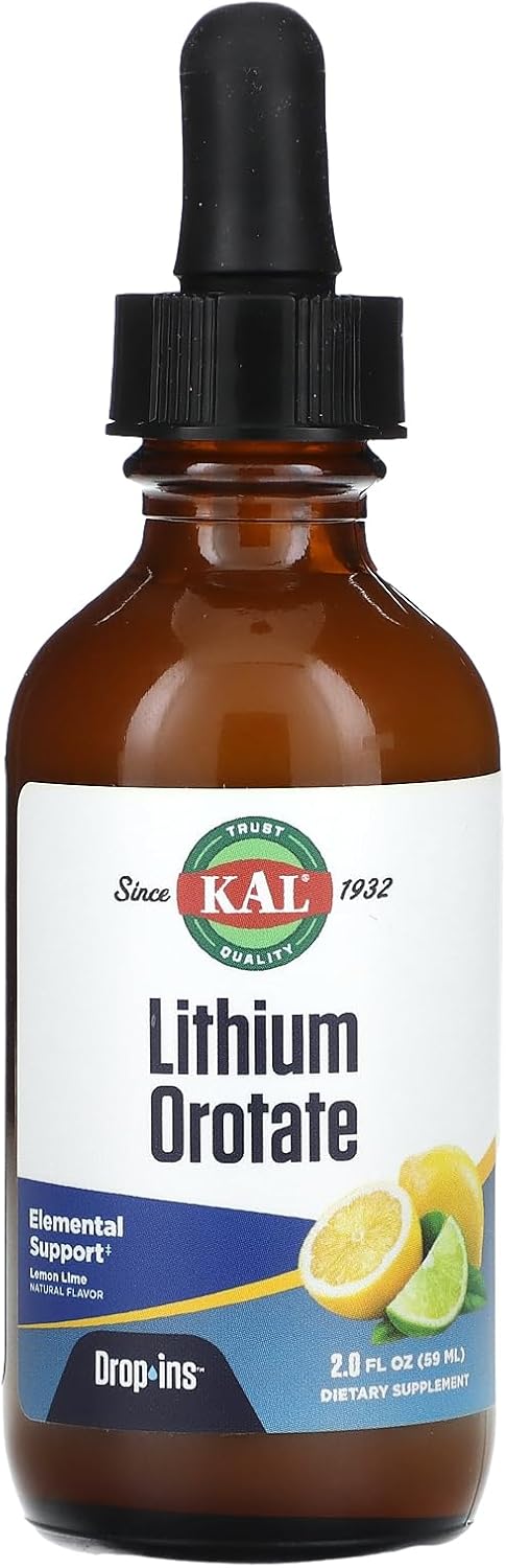 KAL Lemon Lime Lithium Orotate Drops - 2 fl oz (59 ml) - Natural Mood Support