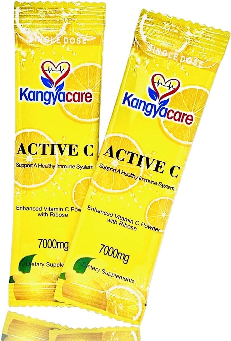 Kangyacare Active C - 10 Packets - 7000mg High Potency Vitamin C Powder - Immune Support & Antioxidant Protection - Enhanced Absorption - Neutral pH - Single Dose