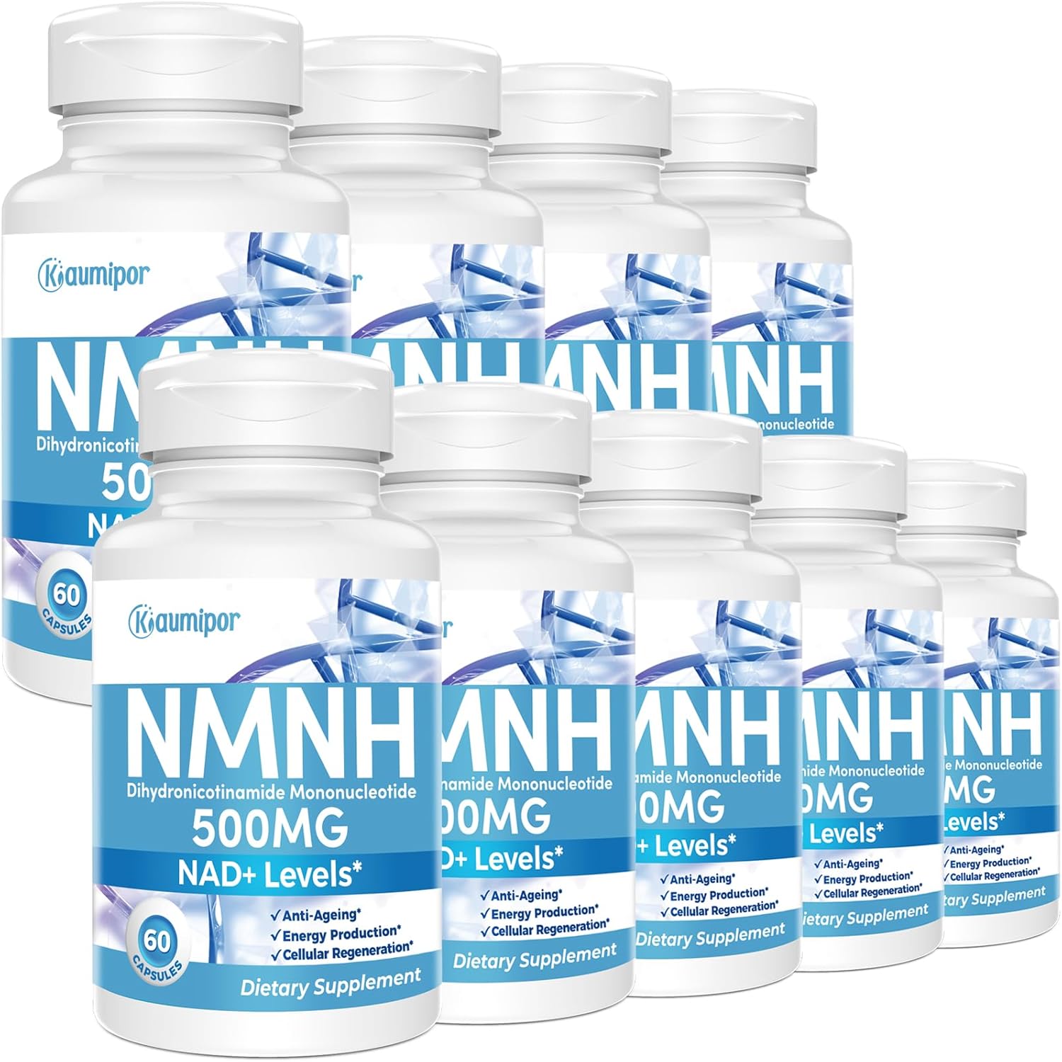 Kaumipor NMNH 500MG NAD Supplement - 2 Month Supply for Anti Aging, Energy, Immunity, Focus - 540 Capsules