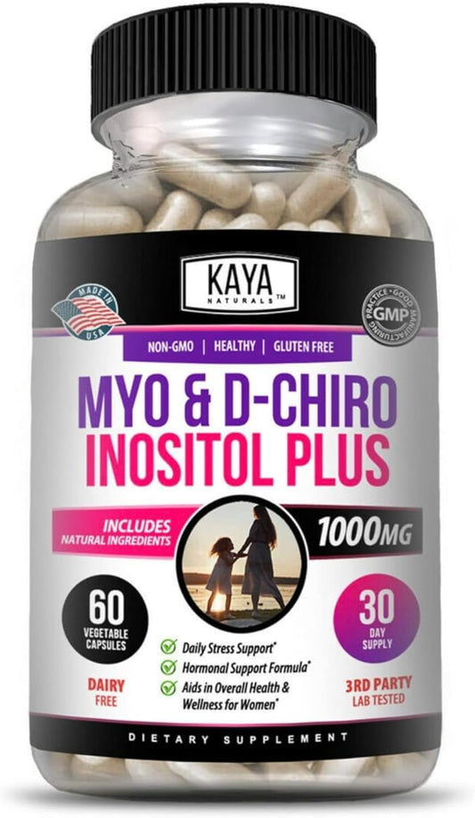 Kaya Naturals Myo & D-Chiro Inositol Plus Women's Vitamin B8 Supplement - 60 Capsules - BoostGo Australia