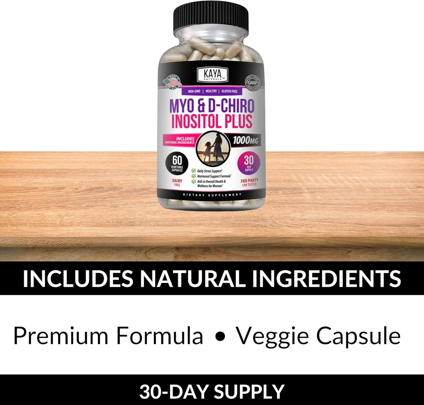 Kaya Naturals Myo & D-Chiro Inositol Plus Women's Vitamin B8 Supplement - 60 Capsules - BoostGo Australia