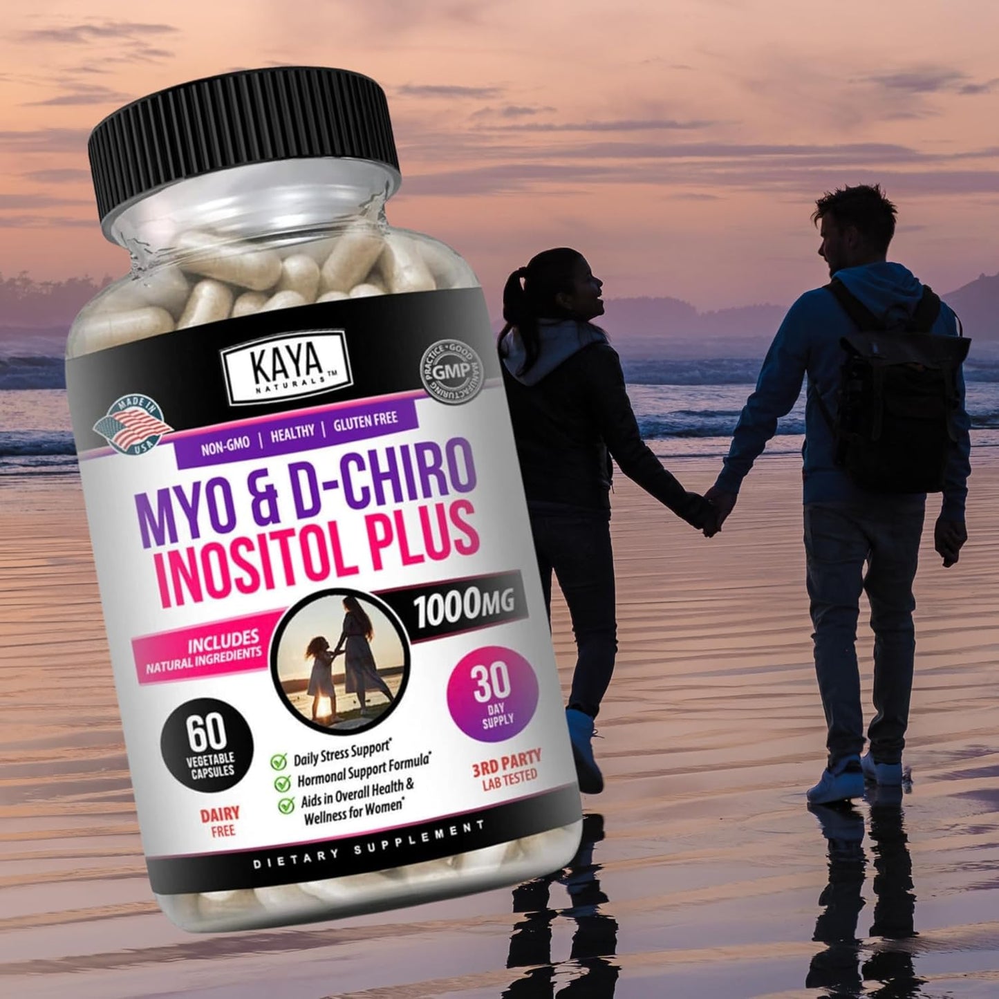 Kaya Naturals Myo & D-Chiro Inositol Plus Women's Vitamin B8 Supplement - 60 Capsules - BoostGo Australia