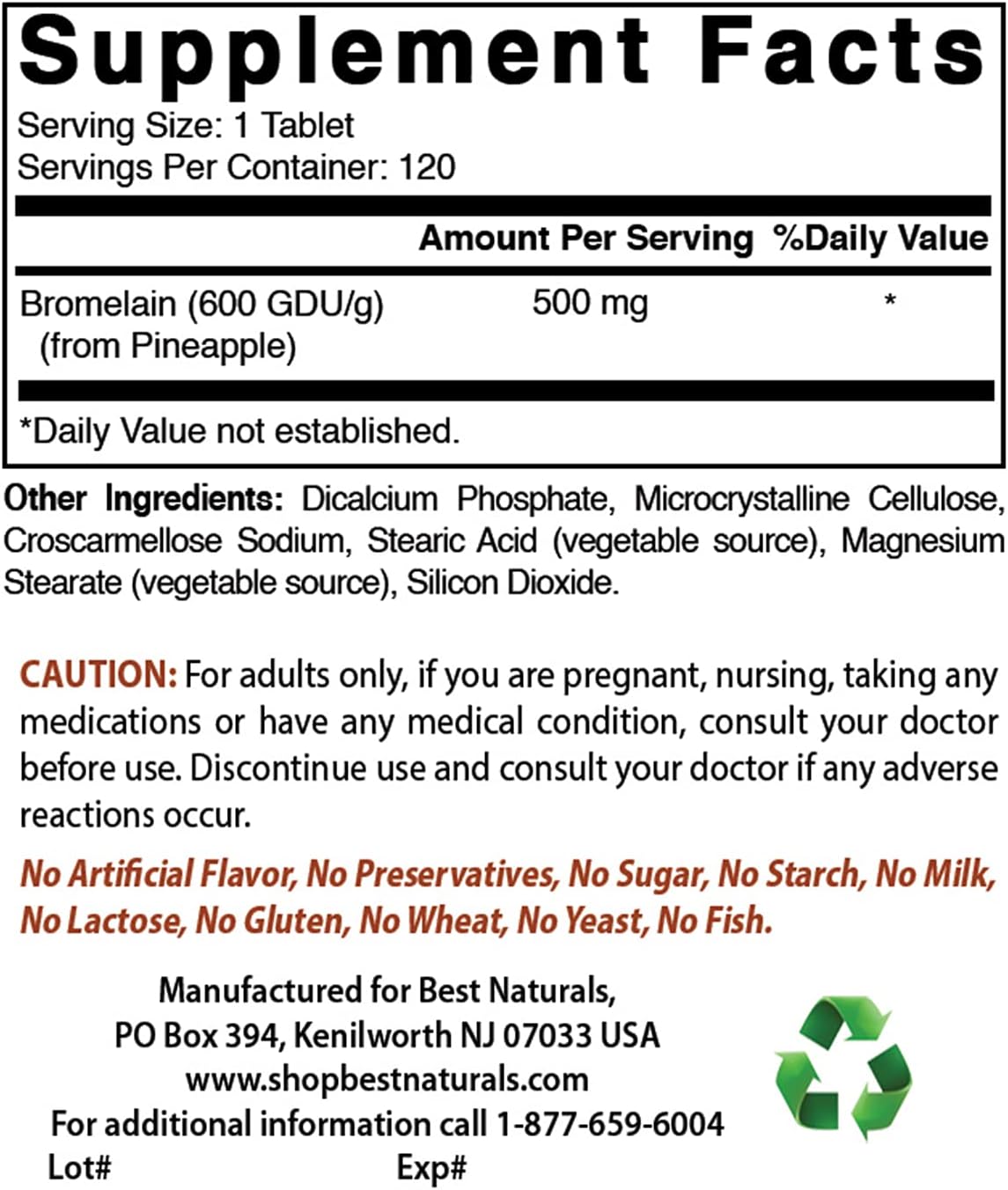 Kelp Supplement 150 Mcg with Bromelain 500 mg - Natural Thyroid Support and Digestive Health Formula