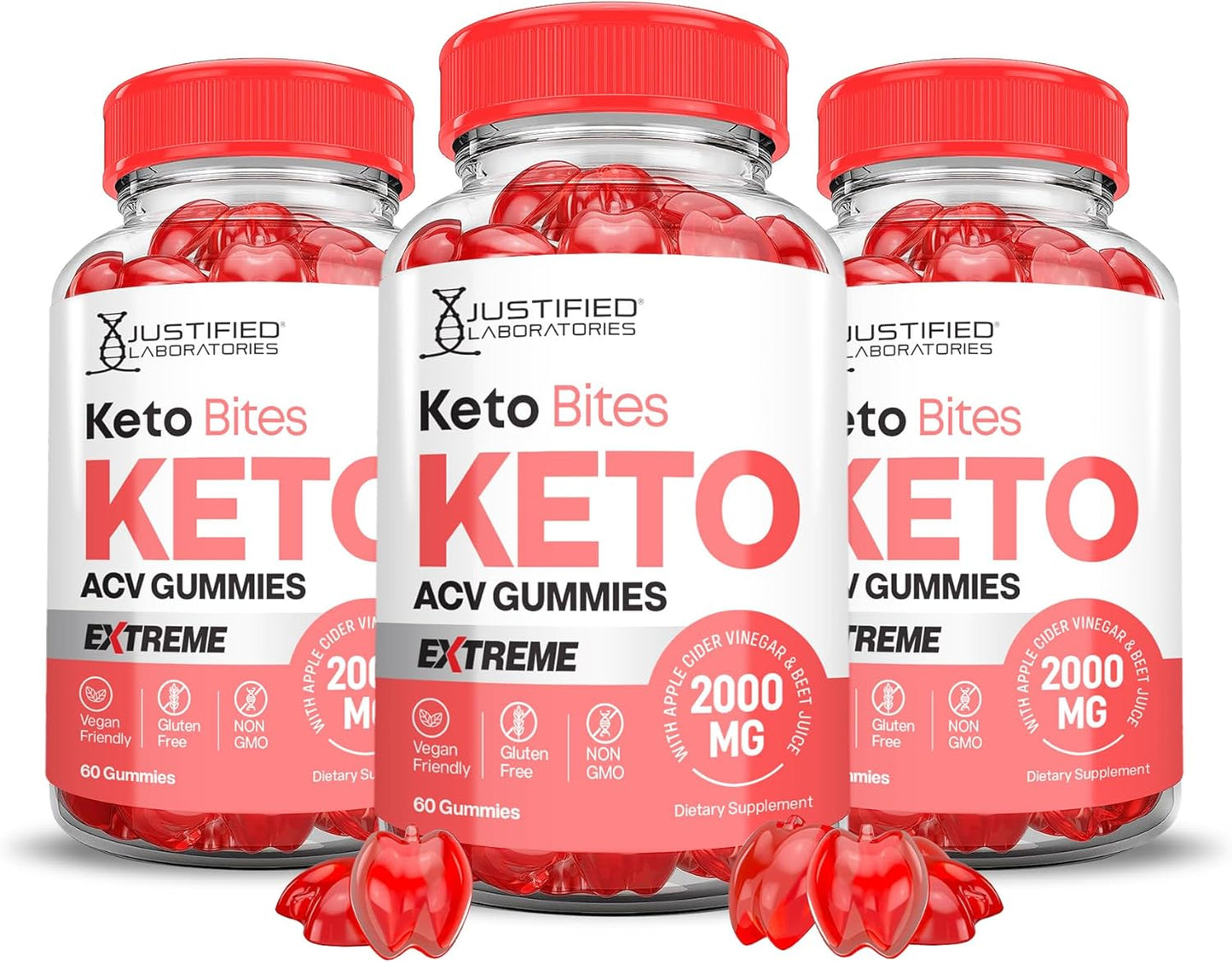 Keto ACV Gummies (3 Pack) 2000MG Extreme Strength with Pomegranate Beet Juice Powder - Non GMO Vegan Formula - 180 Gummies