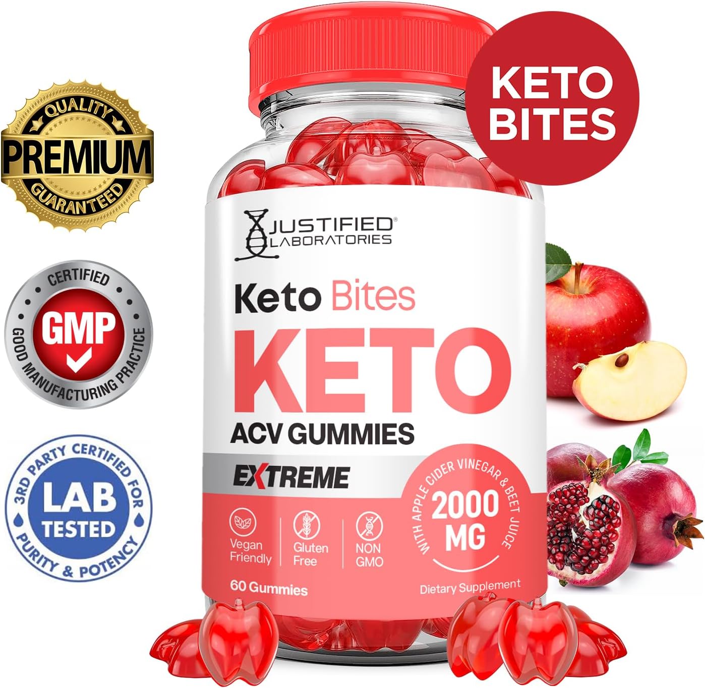 Keto ACV Gummies (3 Pack) 2000MG Extreme Strength with Pomegranate Beet Juice Powder - Non GMO Vegan Formula - 180 Gummies