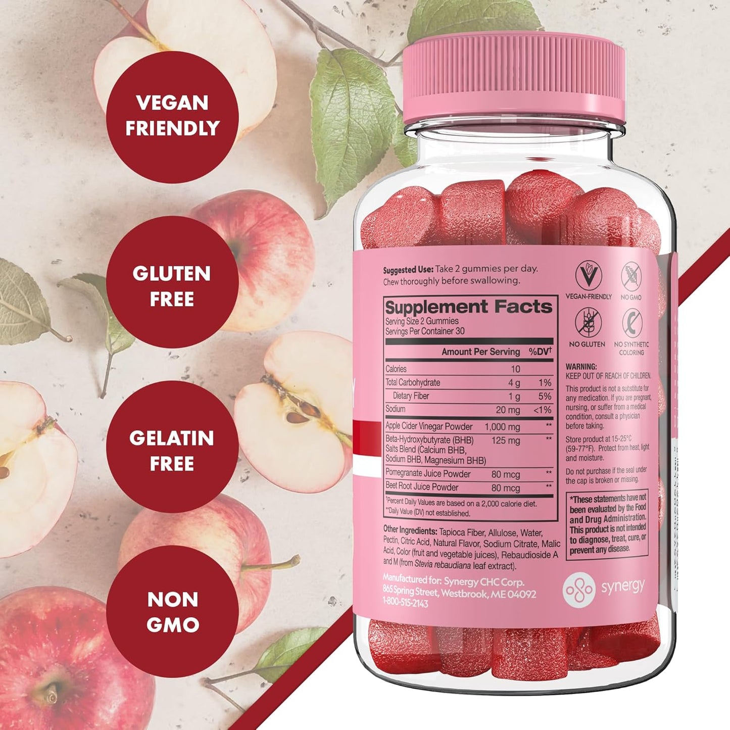 Keto ACV Gummies 60 Count - Specialized Post GLP-1 Formula with Superfood Powders - Vegan, Non-GMO - 3 Pack