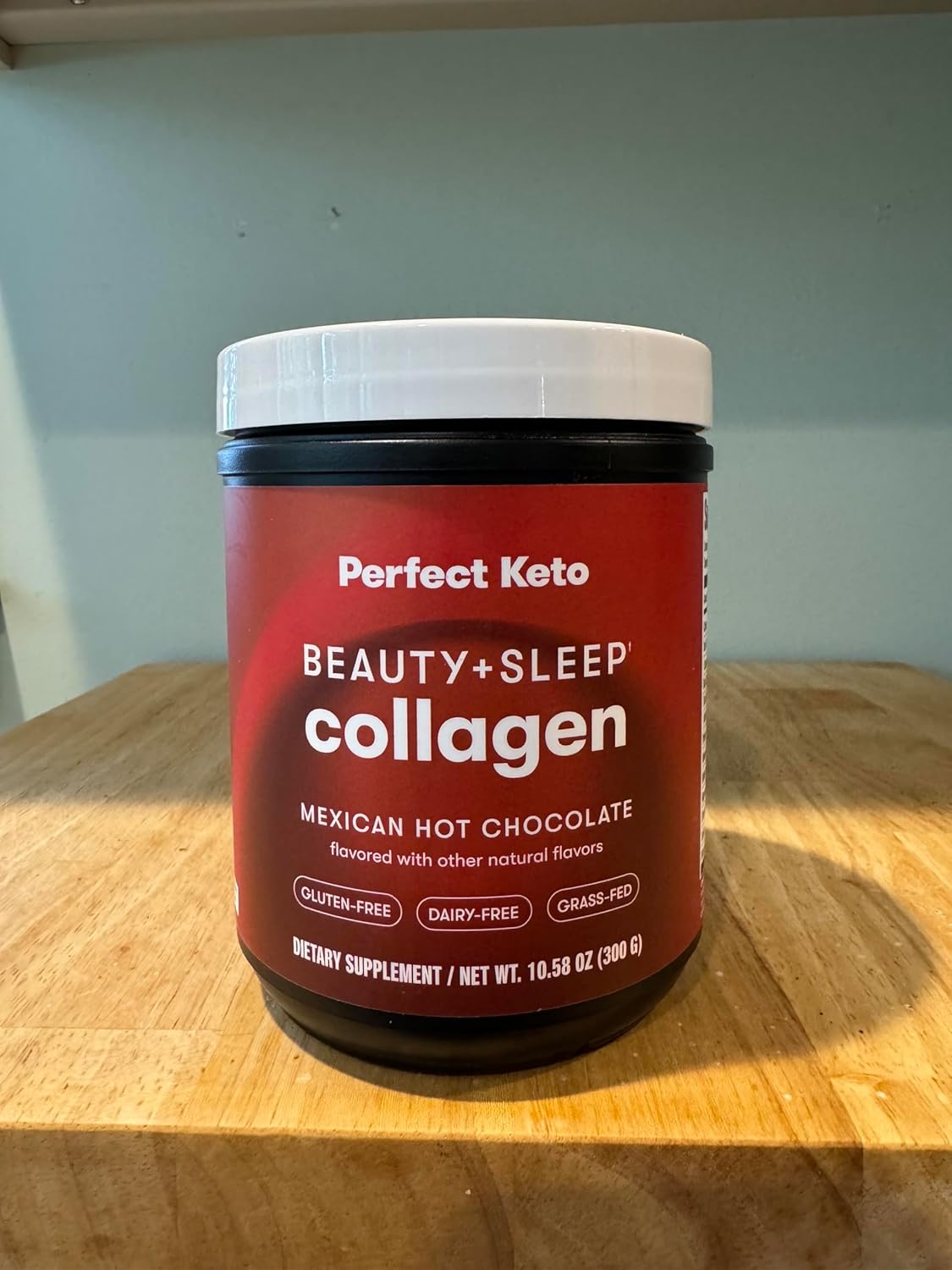 Keto Beauty Sleep Grass Fed Collagen Protein Powder with Ashwagandha, Magnesium, Hyaluronic Acid, Biotin, L Theanine, Mexican Hot Chocolate Flavor, Hair Skin Nails Relaxation Support