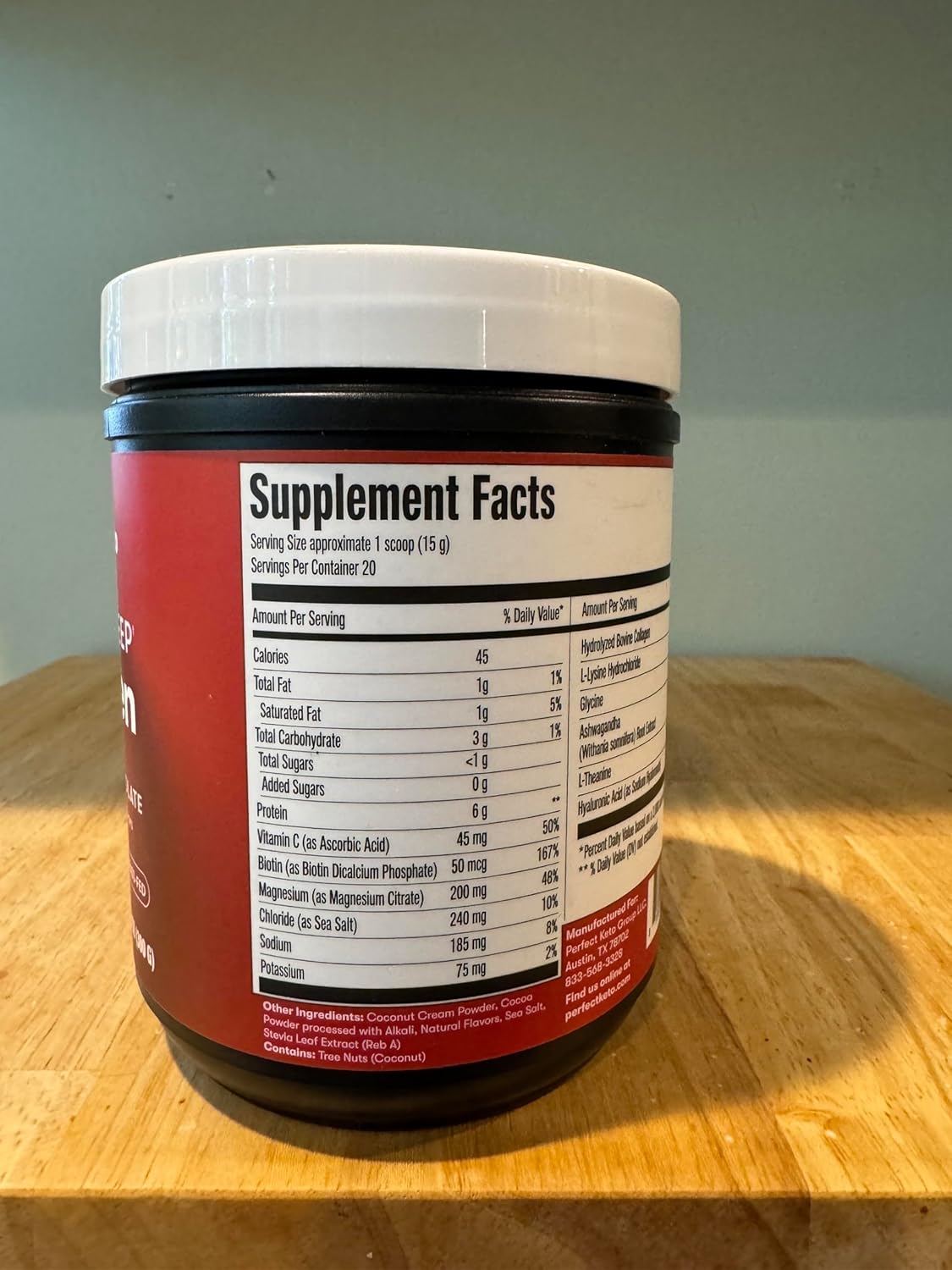 Keto Beauty Sleep Grass Fed Collagen Protein Powder with Ashwagandha, Magnesium, Hyaluronic Acid, Biotin, L Theanine, Mexican Hot Chocolate Flavor, Hair Skin Nails Relaxation Support